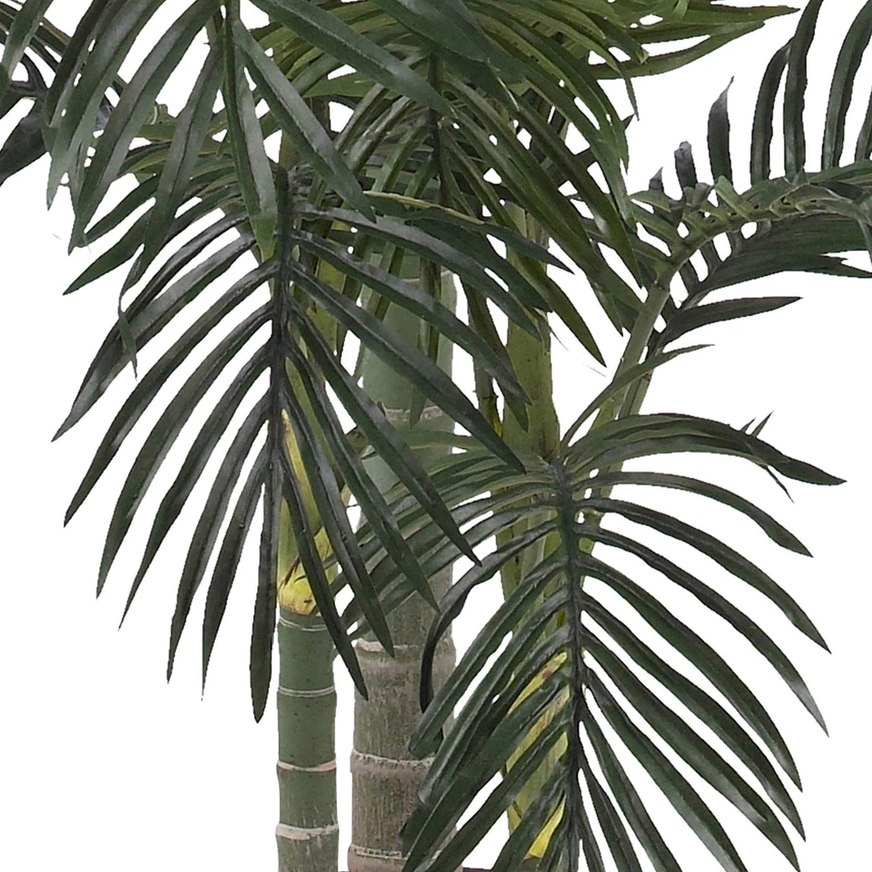 Árbol de seda palmera caña dorada casi natural de 6,5 pies y Dieffenbachia dorada de 45 pulgadas con P Foto 4 de 4