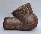 VERY OLD TURKMEN PIPE STOVE INLAID COPPER AND CORAL