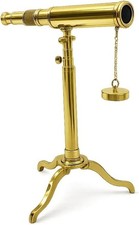 Brass Telescope, Tripod Brass Nautical Accents Rustic Vintage Home Decor Gifts