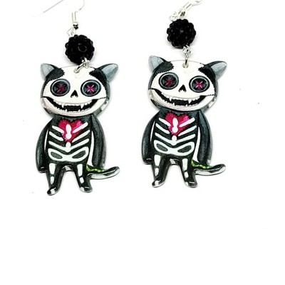 Skeleton Vampire Halloween Dangle Drop Earrings