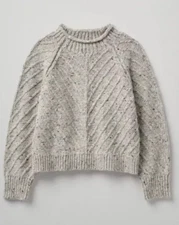 Toast Donegal Ribbed Easy Boxy Jumper Smoke- Size L- Lightly Worn-rrp £245