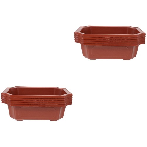 2 Count Imitation Ceramic Flowerpot Plants Orchid Rectangular with Drainage - Picture 4 of 12