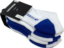 Converse Kids 3 Pk Blue White No Show Cotton Cushion Athletic Sock Set XS 5-7