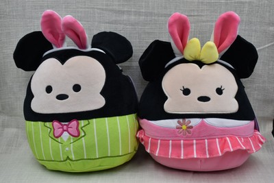 SQUISHMALLOWS DISNEY'S MICKEY and MINNIE MOUSE W BUNNY EARS SET OF 2 NWT 2025