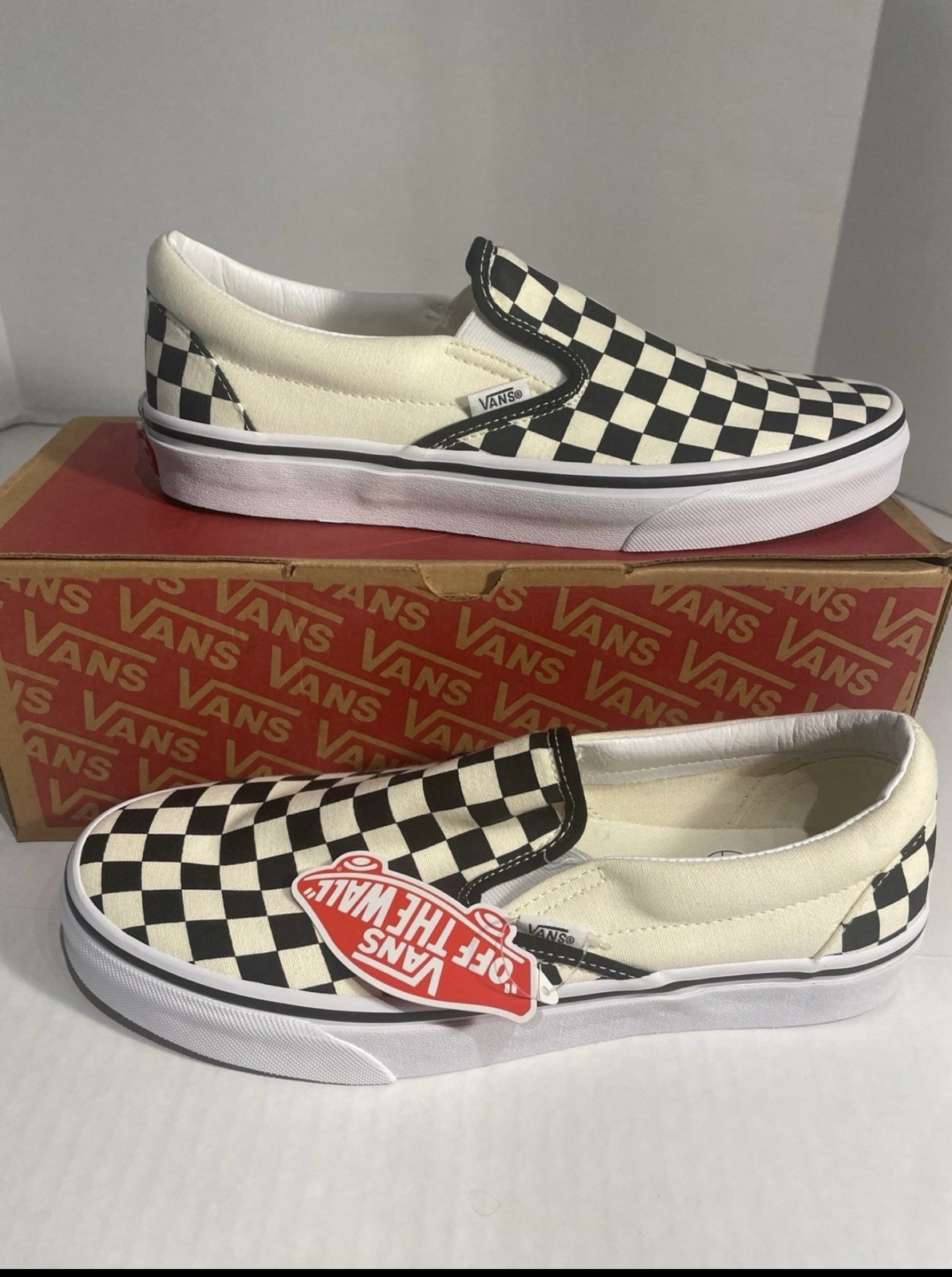 SAOLA VANS Slip On Classico Nero Bianco Scacchiera 10 Uomo 11 5 Donna