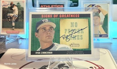 2005 Bowman Heritage - Signs of Greatness Ryan Zimmerman #SG-RZ (AU, RC)