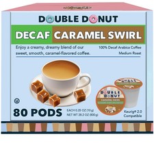 Caramel Swirl Medium Roast Flavored Decaf Coffee Pods for Keurig K Cups Maker...