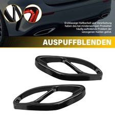 2x Schwarz Auspuffblende Auspuff Abdeckung f&uuml;r Benz W176 W246 A205 S213 CLA C117