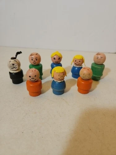 Vintage Fisher Price Little People Wood Figures
