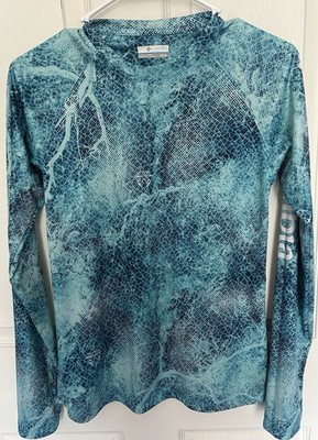 Women s Columbia Realtree Mako PFG Omni Shade Shirt Teal Size XS 