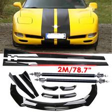 For Corvette C5 C6 Front Bumper Lip Splitter Glossy Black Red Body Kit Side For Corvette C5 C6 Front Bumper Lip Splitter Glossy Black Red Body Kit Side