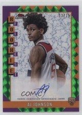 2024-25 Topps Finest Rookie Green Geometric Refractor 13/75 AJ Johnson Auto 0jr6