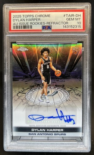 2025-26 Topps Chrome Dylan Harper Auto Rookies RC Refractor #TAIR-DH PSA 10