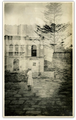 DOUBLE EXPOSURE -Fine Art 4x6 Card- Copy of Vintage Snapshot from My Collection