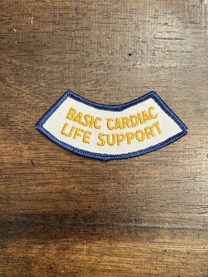Basic Cardiac Life Support Tab Arc Patch 3  Rare Logo Hat Vtg EMT EMS Paramedic