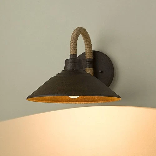 Journey 9 3/4" High Dark Rust and Rope Wall Sconce - Picture 1 of 6
