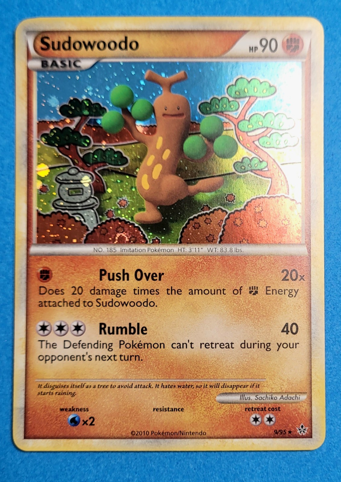 Pokémon Sudowoodo Basic 90HP 9/95 Unleashed 2010 Holo Rare Card_LP