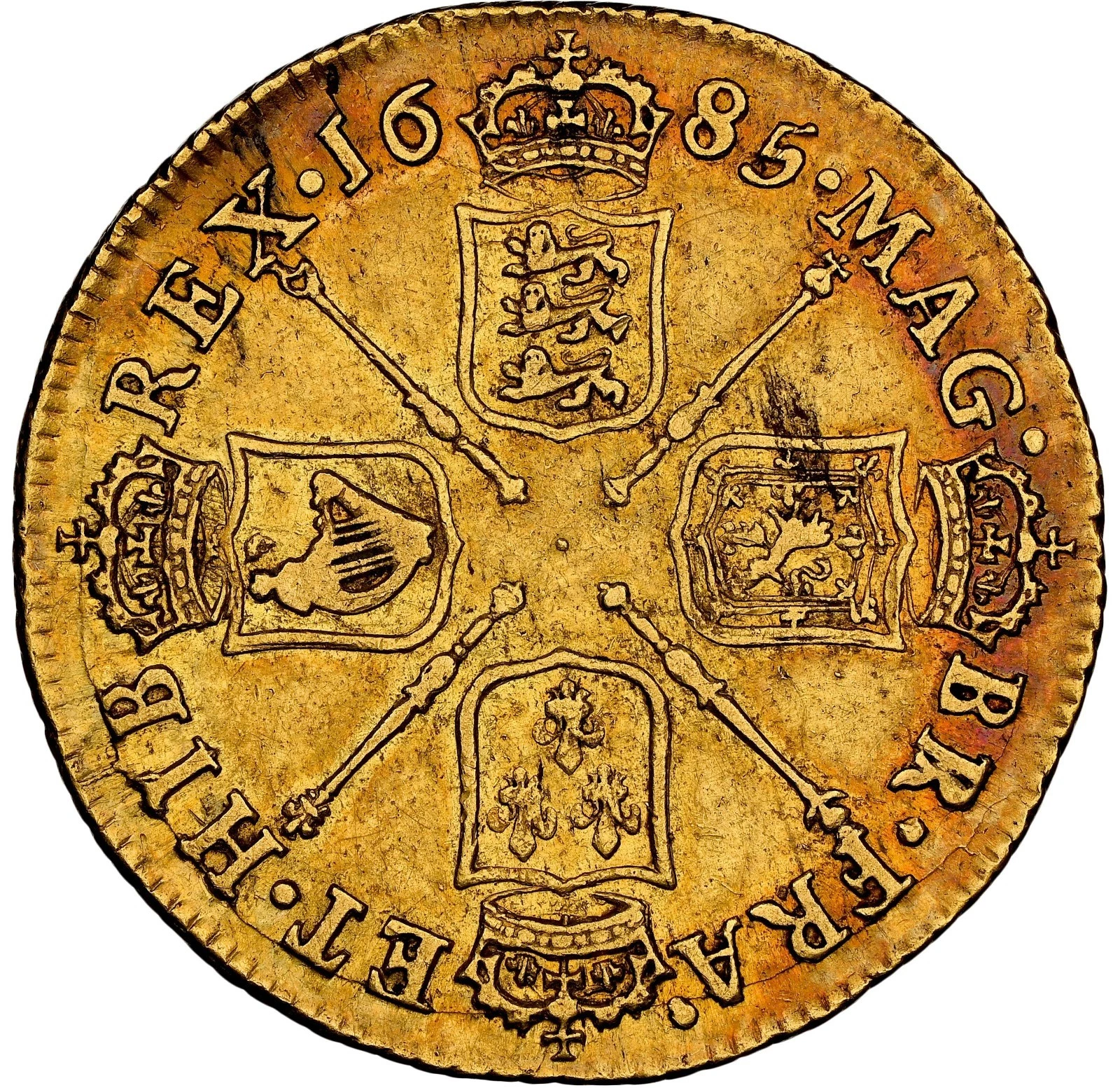 1685 England Gold Guinea Coin NGC AU King James II Elephant