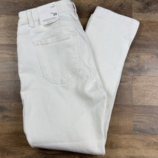 Kancan Womens Estilo Jeans Button Fly Distressed White 13/30