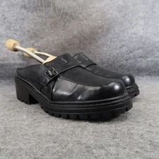Unionbay Shoes Womens 7 Chunky Clog Loafers Slip On Buckle Strap Y2k 90s Black
