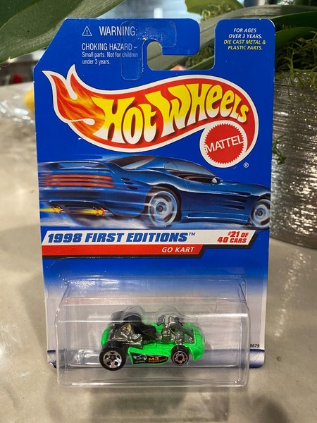 1998 Hot Wheels #651 First Editions Go Kart GrüN Mit Chrome 5 Sp-Front MW 21/40-image