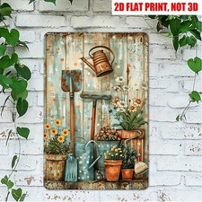 Vintage Garden Tin Sign Aluminum Sign 8x12 Funny Rustic Floral Decor