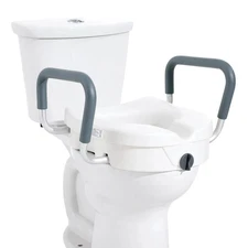 Raised Toilet Seat, 5" Height Raised, 350 lbs Weight Capacity, for Round and Elo