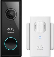 eufy - Smart Wi-Fi Video Doorbell 2K Battery Operated/Wired with Chime - Whit...