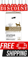Elanco Tapeworm Dewormer for Cats 3 Tablets Praziquantel Worm Removal Treatment