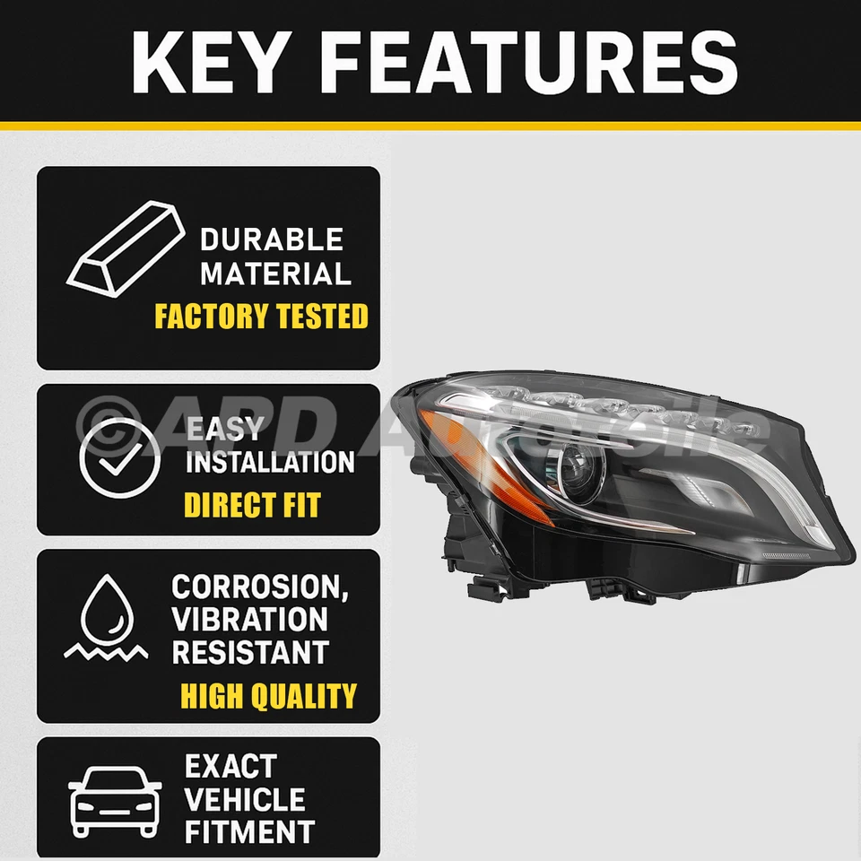 Faro xenón derecho 1569063600 para Mercedes Benz GLA45 AMG GLA250 2015-17 Foto 3 de 4