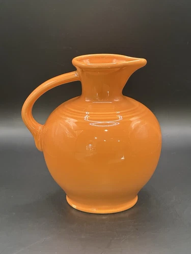 Vintage Fiestaware Homer Laughlin Tangerine Orange Carafe Pitcher 8" MINT!