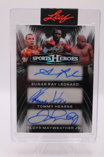 2026 Leaf Sports Heroes Triple Auto Sugar Ray Leonard/ Hearns/ Mayweather 1/1