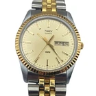 VTG Timex President Fluted Men's Watch 34mm-Fresh Battery Day Date WR 6.5-6.75"
