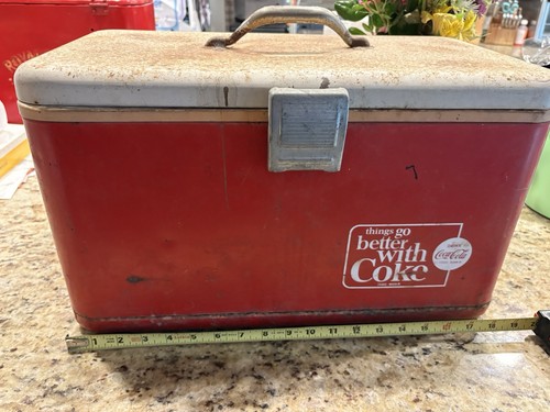 VINTAGE 1960's COCA-COLA COKE SODA ADVERTISING COOLER- THERMOS PICNIC COOLER