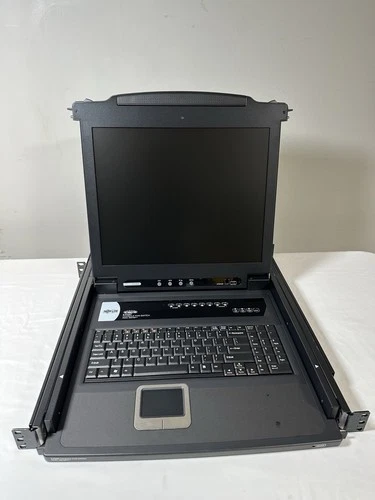 Tripp Lite Black 8 Port LCD Keyboard Console KVM Switch B020 008 17 Rackmount 17