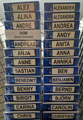 NAMENSAUFKLEBER, NAMEN, NAMENSSCHILD, SELBSTKLEBEND,   NEU & OVP