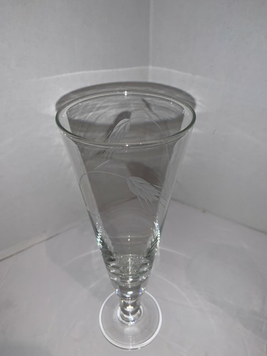 LOTE DE 2 PILSNERS grabados 8 5/8" con diseño grabado en trigo - Imagen 8 de 12