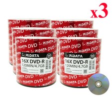 1800 Pack Ridata DVD-R 16X 4.7GB 120 Min Silver Logo Top Blank Recordable Disc