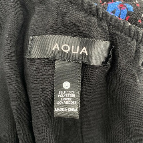 Aqua NWT One Shoulder Floral Romper Black Multi Large New with Tags Retail $78 - Picture 10 of 10