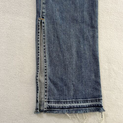RAG & BONE PAZ Straight Leg Mid Rise Women Jeans 28 Zip Raw Hem Ankle Slit 33x32 - Picture 8 of 14