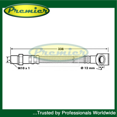 Premier Rear Brake Hose Fits Vauxhall Vectra 2000-2009 Saab 9-3 2002-2015