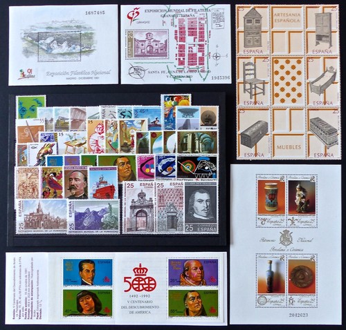 ESPAÑA - AÑO 1991 COMPLETO - NUEVOS SIN FIJASELLOS - MNH - 第 1/4 張圖片