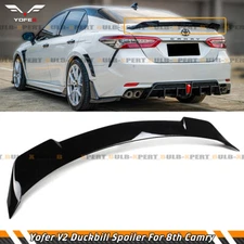FOR 2018-24 TOYOTA CAMRY YOFER V2 GLOSSY BLACK DUCKBILL HIGH KICK TRUNK SPOILER