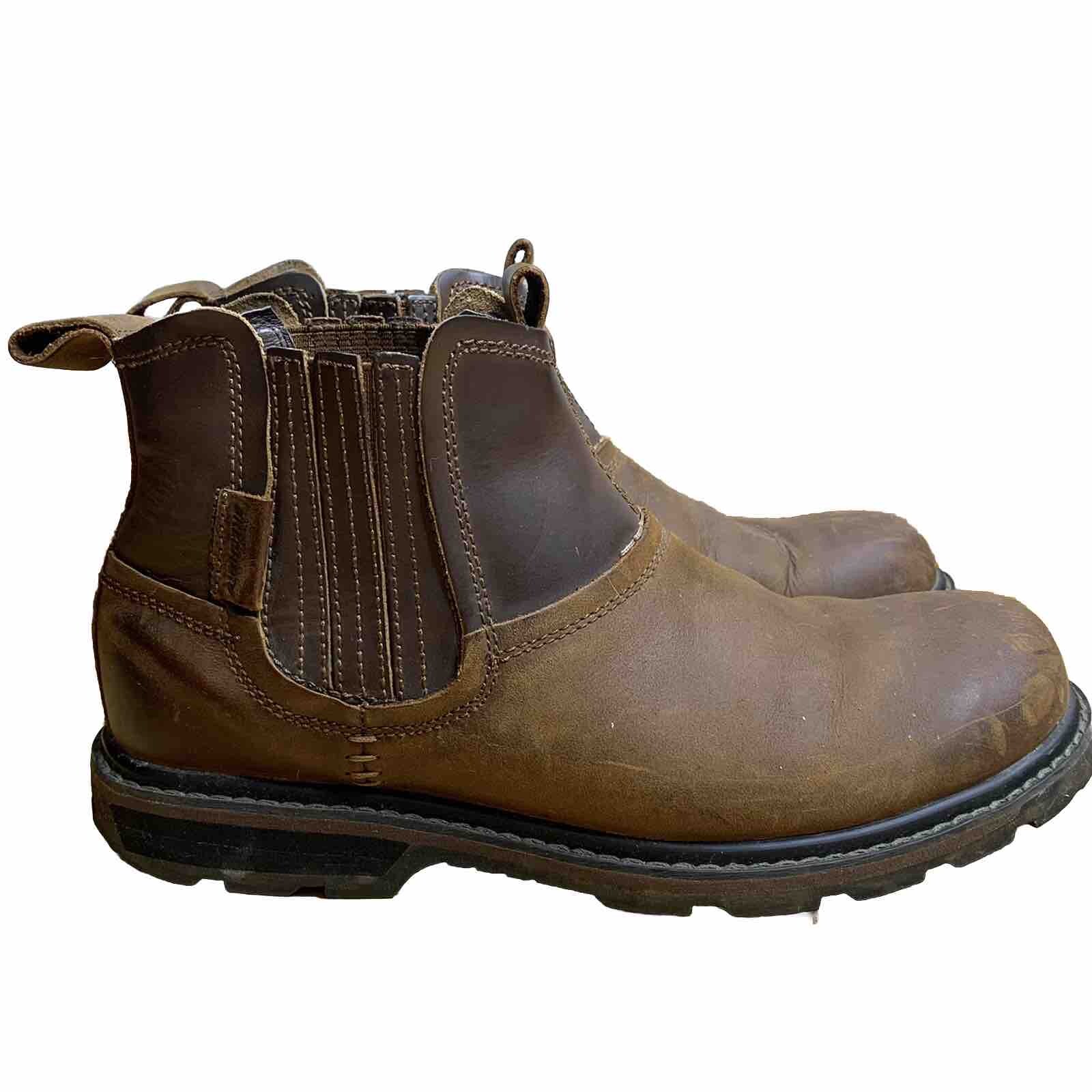 Mens Skechers Brown Leather Blaine Orsen Ankle Boots