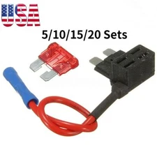Car Add-a-circuit Fuse TAP Adapter Standard ATO ATC Blade Fuse Holder 10A