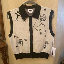 Nwt~obey Women Fun Graphic Stardust Vest Size Small