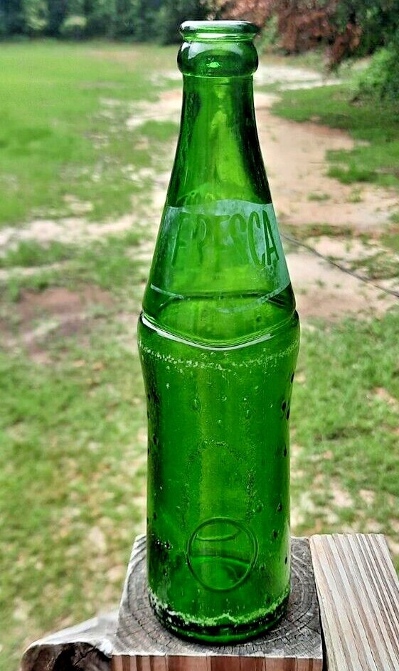 Vintage Fresca Thick Green Textured Glass 10oz. Soda Pop Bottle