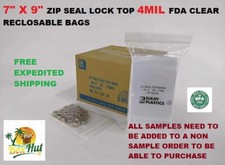 7x9 Clear Elkay Plastic LK 4Mil Zip Seal Lock Top Reclosable Poly Bags 4 Mil