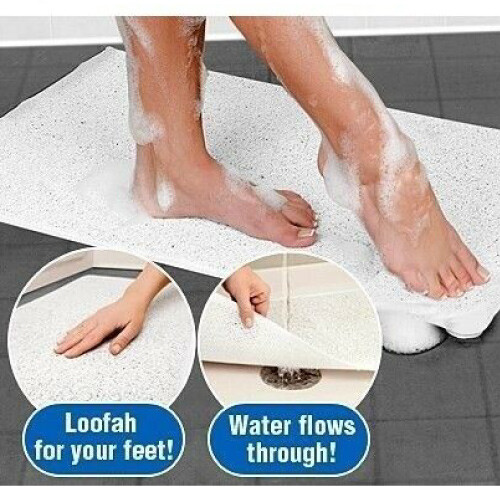 2PCS Anti Slip Loofah Shower Rug Non Slip Bathroom Bath Mat Carpet Water Drains - Picture 13 of 23