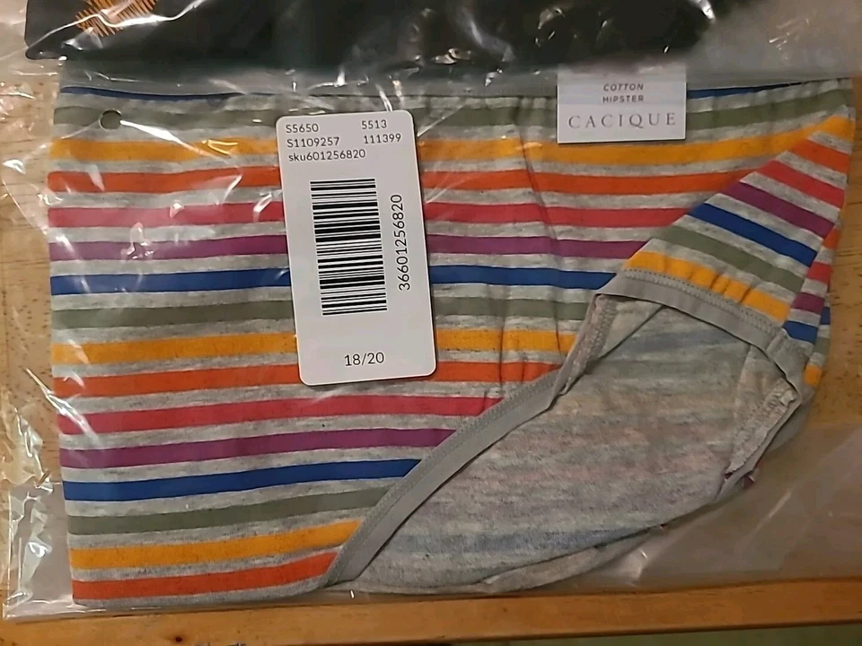 Lane Bryant Cacique Algodón Hipster Panty Orgullo Conjunto Negro + Gris AGOTADO 18/20 NUEVO Foto 3 de 4